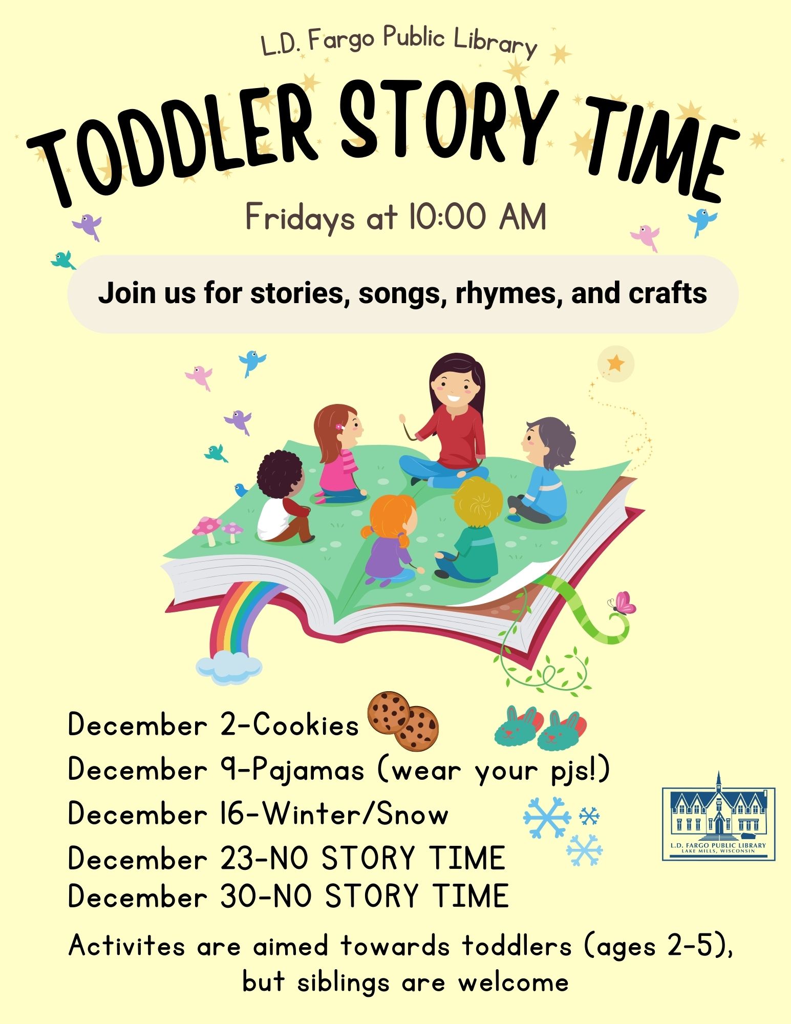 Toddler Story Time. Fridays  at 10:00 AM